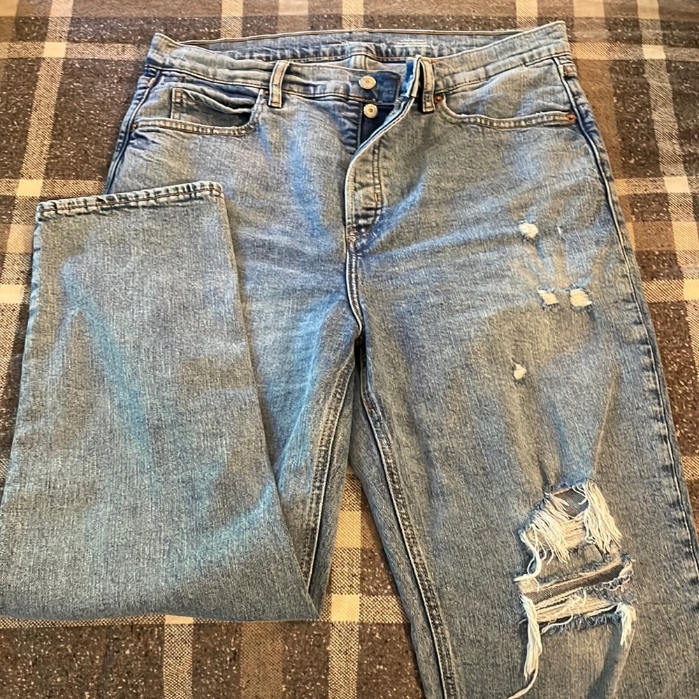 Old Navy Sky High Straight Button Fly Jeans